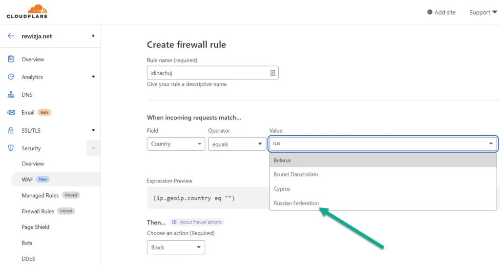 Cloudflare blokowanie Rosji i Białorusi