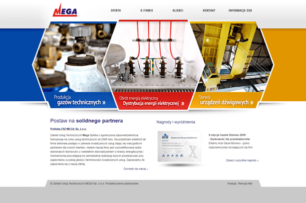 Strona internetowa MEGA