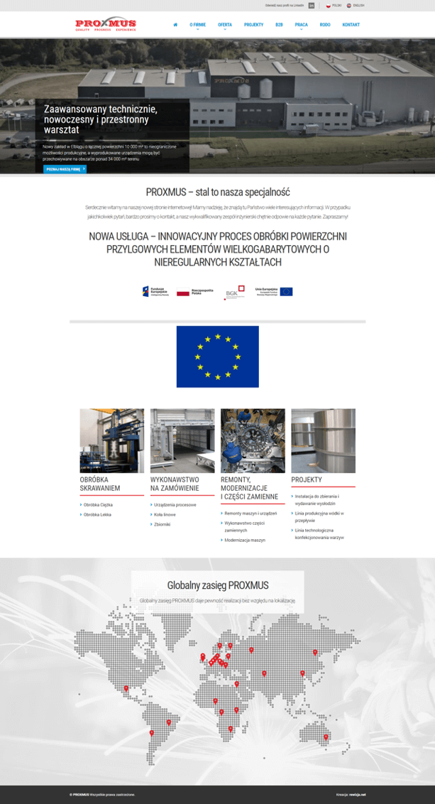 Strona internetowa PROXMUS