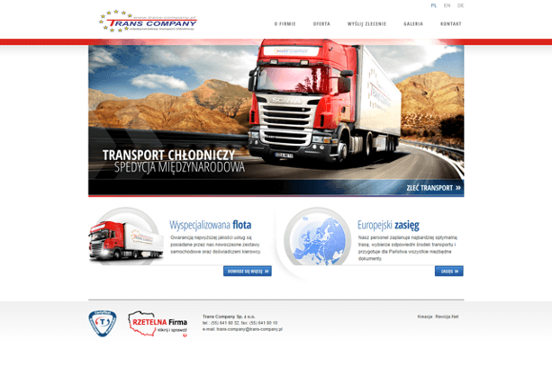 Strona internetowa Trans Company