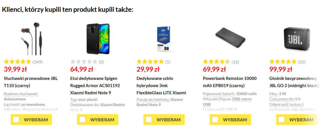Podpowiedzi zakupów