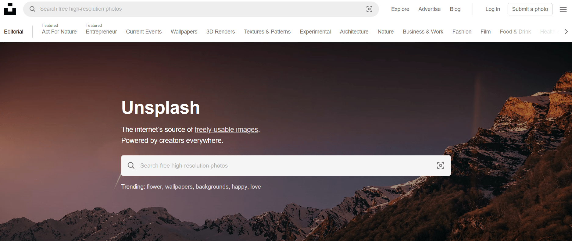 Baza zdjęć Unsplash