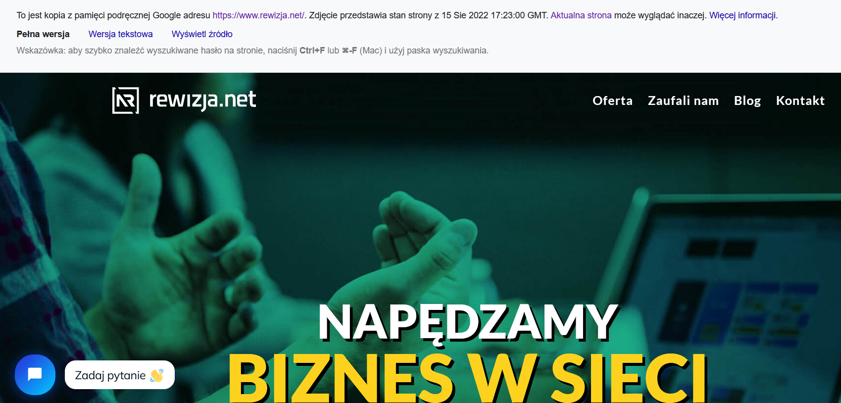 Operator ostatnia zaindeksowana wersja strony Operator ostatnia zaindeksowana wersja strony